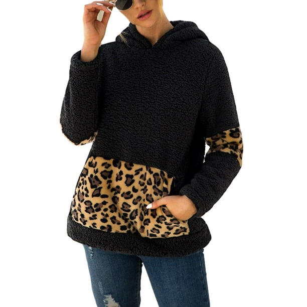 Womens Teddy Bear Fleece Pullover Winter Warm Hoodie Sweater Jumper Sweatshirt
